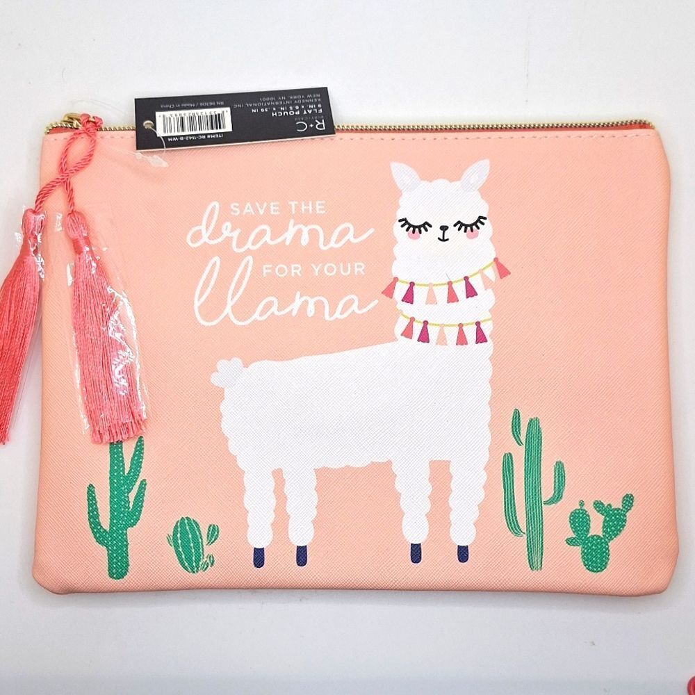 Save the drama llama funny cosmetic bag